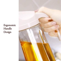 Kitchen Glass Oil Bottle Dispenser Automatic Opening Closing Home Bottles For Oil And Vinegar Honey Olive Oil Container (630ml) BX12158