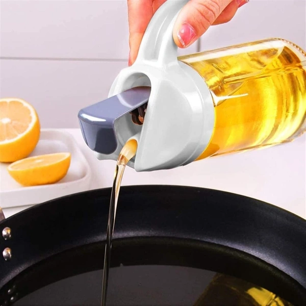 Kitchen Glass Oil Bottle Dispenser Automatic Opening Closing Home Bottles For Oil And Vinegar Honey Olive Oil Container (630ml) BX12158