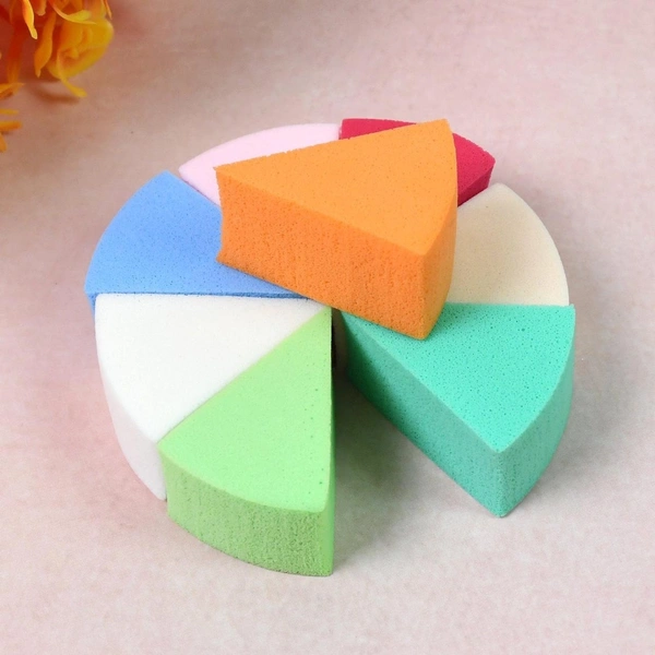 Makeup Sponge Triangle Shaped Mix Colour Cosmetic Puff (8 Pcs Set) BX