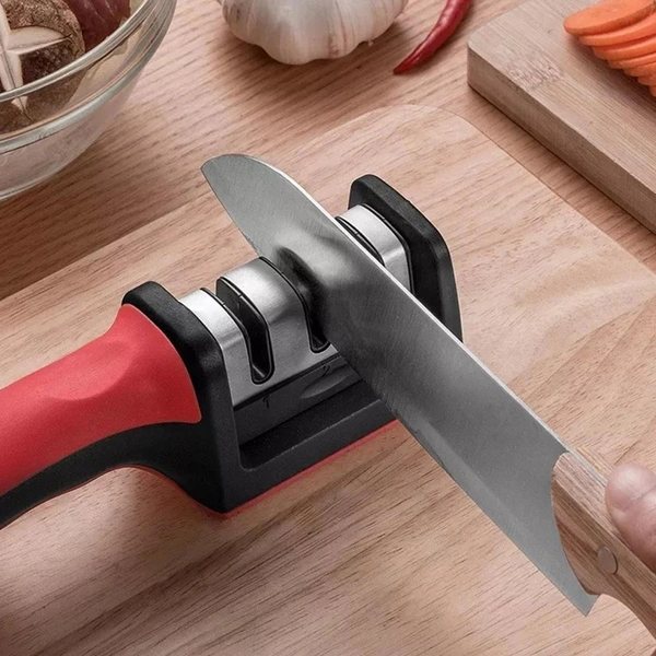 Manual 3-Stage Knife Sharpener – Red BX2051
