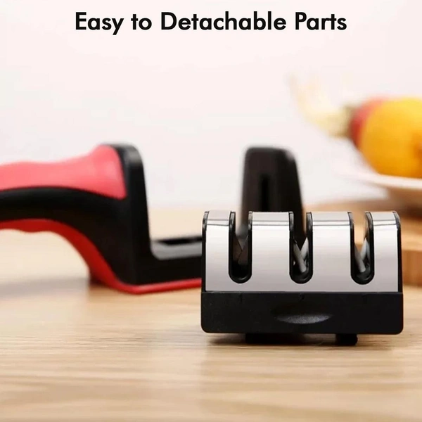 Manual 3-Stage Knife Sharpener – Red BX2051