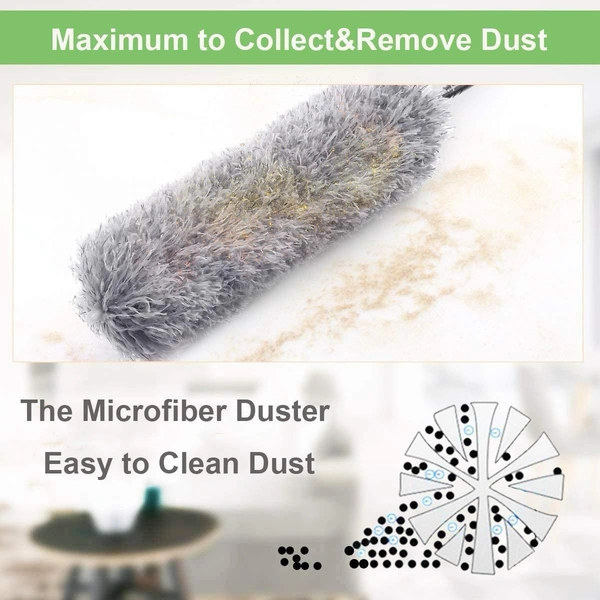 Microfiber Duster with 100-inch Extendable Handle | Telescopic & Bendable BX1279