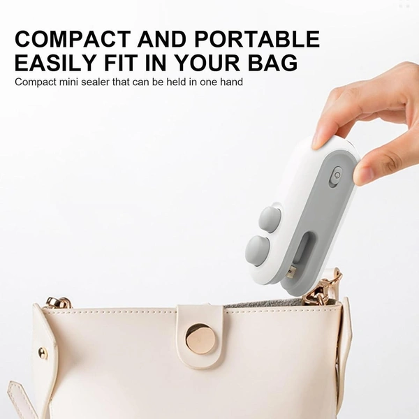 Mini Bag Sealer | 2-in-1 Heat Sealer & Cutter | USB Rechargeable - BX17865
