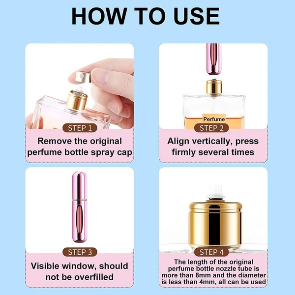 Mini Portable Perfume Spray Bottle – 5ml Refillable Atomizer (1 Pc / Mixed Colors) BX13552