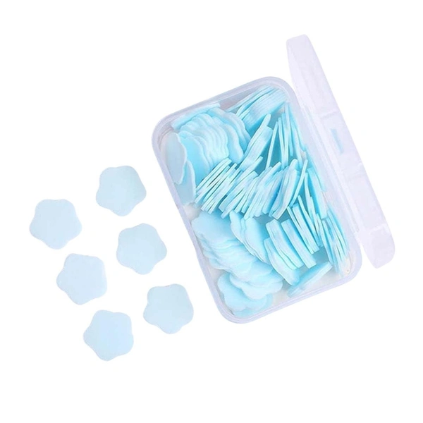 Mini Portable Travel Soap Paper Sheets – Flower Shape (100 Pcs Set Approx / Mix Color) BX18575