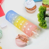 Motivational Colorful  Water Bottle with Straw & Time Marker (900 ML)BX13842