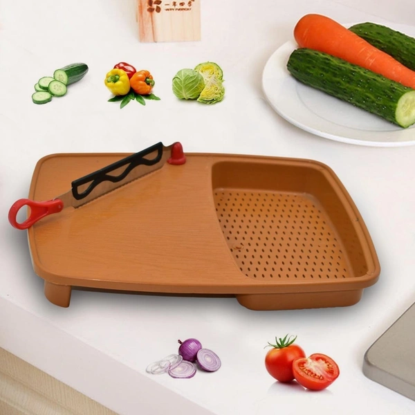 Multi-Functional Cutting & Chopping Board with Drain Basket! BX2103
