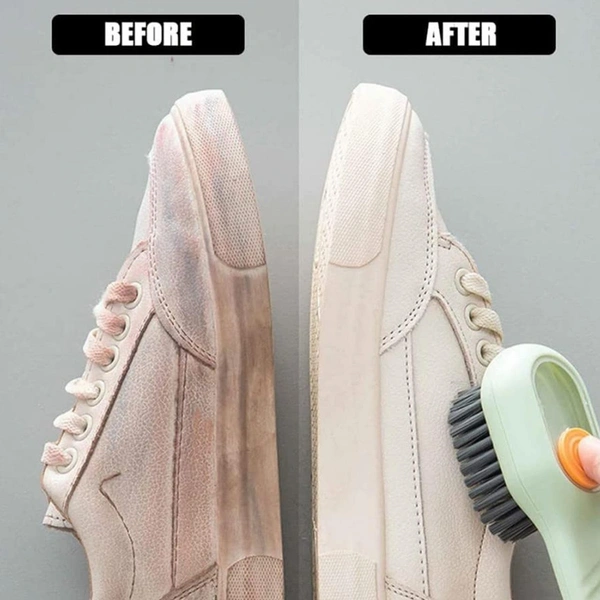 Multifunctional Scrubbing Brush with Liquid / Soap Dispenser, Cleaning Brush with Liquid / Soap Dispenser, Shoe Brush for Cleaning, Cloth Cleaning Brush with Handle Liquid Shoe Brush For Shoe Clothes (1 Pc) BX17928