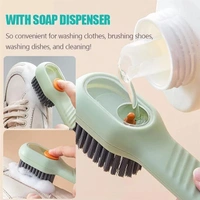 Multifunctional Scrubbing Brush with Liquid / Soap Dispenser, Cleaning Brush with Liquid / Soap Dispenser, Shoe Brush for Cleaning, Cloth Cleaning Brush with Handle Liquid Shoe Brush For Shoe Clothes (1 Pc) BX17928
