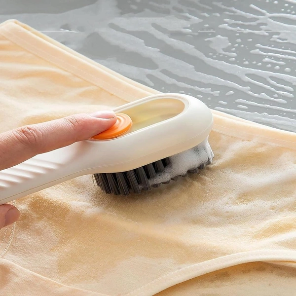 Multifunctional Scrubbing Brush with Liquid / Soap Dispenser, Cleaning Brush with Liquid / Soap Dispenser, Shoe Brush for Cleaning, Cloth Cleaning Brush with Handle Liquid Shoe Brush For Shoe Clothes (1 Pc) BX17928