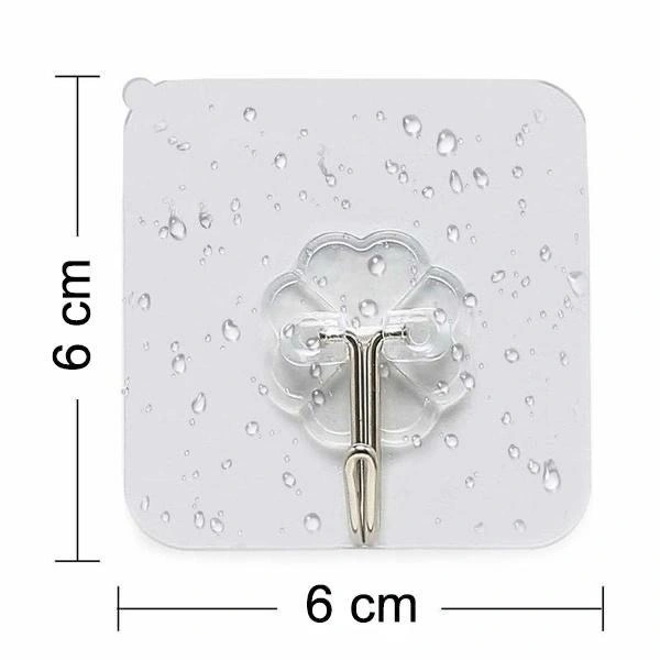 Multipurpose Strong Small Stainless Steel Adhesive Wall Hooks (Pack of 6) BX1689