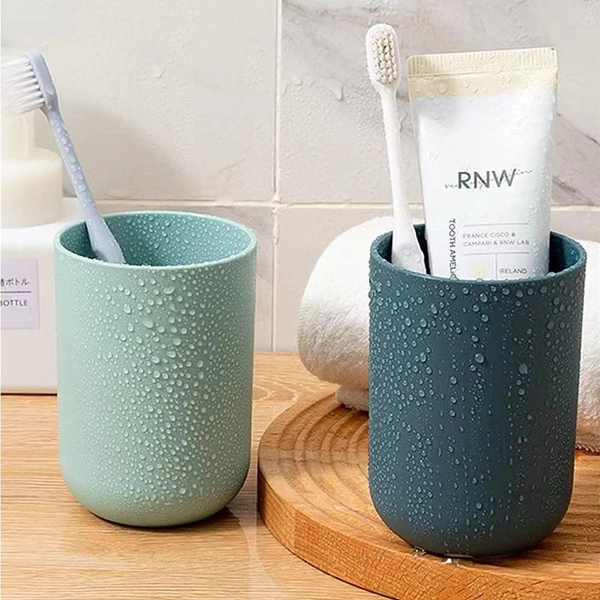 Multipurpose Wall-Mount Toothbrush Holder with 2 Cups – Bathroom Organizer BX18296