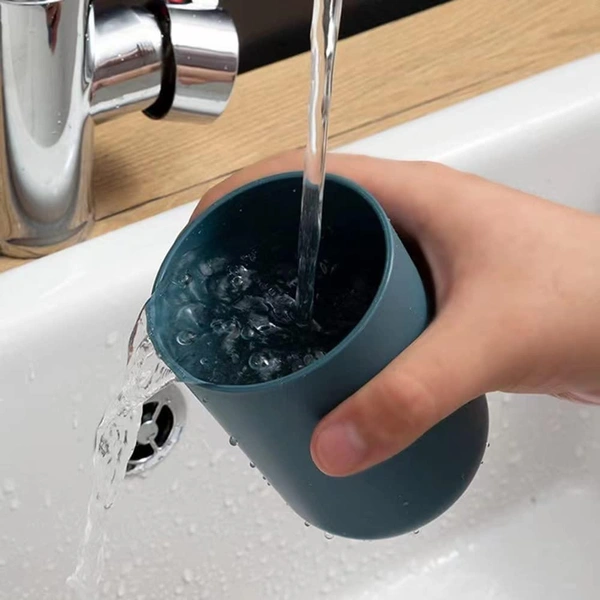 Multipurpose Wall-Mount Toothbrush Holder with 2 Cups – Bathroom Organizer BX18296