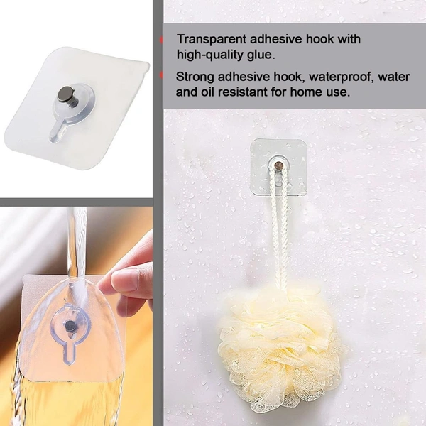 No-Drill Multipurpose Adhesive Wall Hooks – Secure & Damage-Free Hanging (Pack of 10) BX15787)