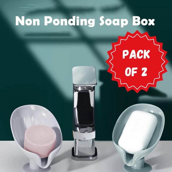 Self Draining Soap Holder for Bathroom Leaf Shape Soap Tray Pack of 2 BX4831
