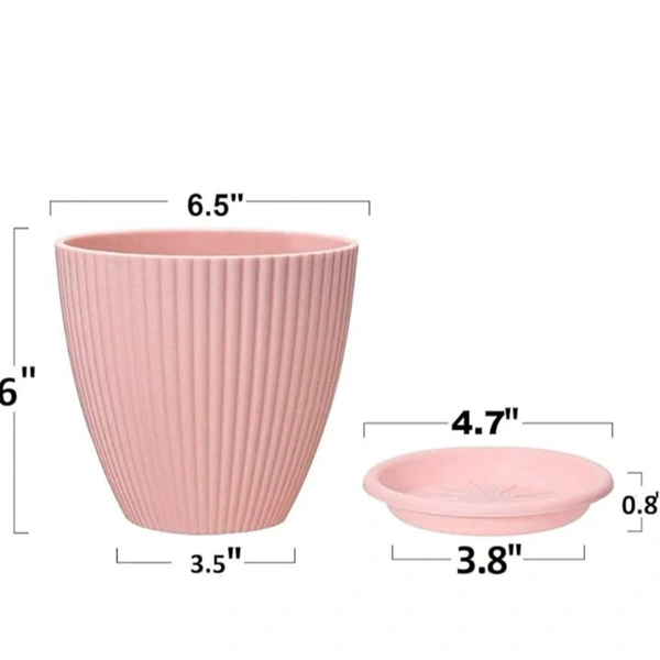 Plastic Flower Pot with Bottom Tray (5 Pcs Set) BX18265