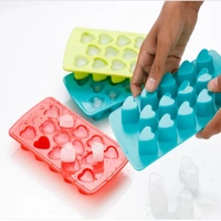 Plastic Heart-Shaped Ice Cube Tray – 14-Cube Mold for Freezer (Pack of 2) BX1133