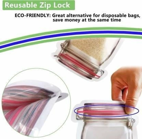 Plastic Transparent Jar-Shaped Stand-Up Pouch with Zipper (Set of 3) BX0855