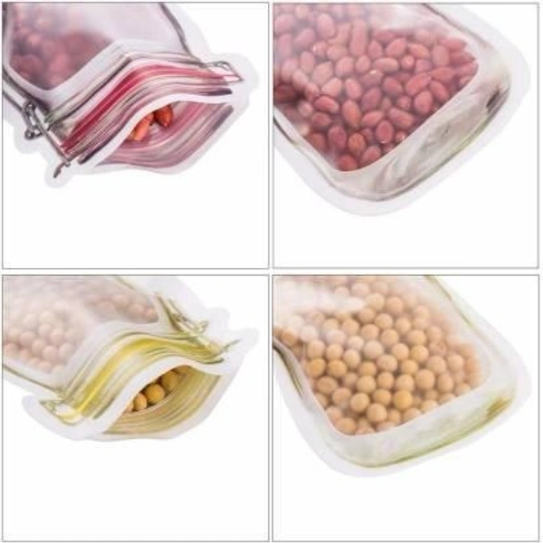 Plastic Transparent Jar-Shaped Stand-Up Pouch with Zipper (Set of 3) BX0855