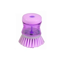 Plastic Wash Basin Brush Cleaner with Liquid Soap Dispenser (Multicolour) Pack of 3 BX0159