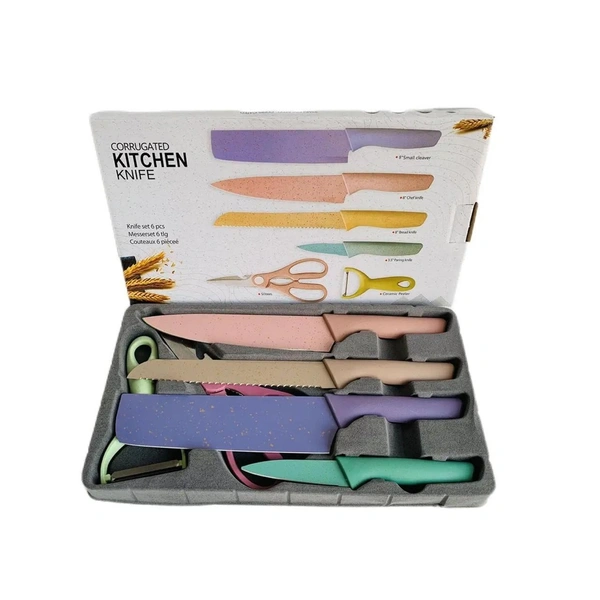 Professional Colorful Kitchen Knives Set – 6 Pieces BX2948