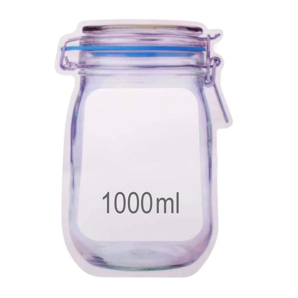 Reusable Airtight Mason Jar Zipper Bag – 1000ml BX1075