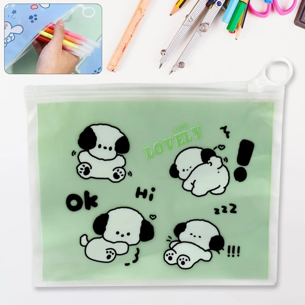 Reusable Multipurpose Pouch Pen Stationary Case Travel, Boys & Girls Pouch with Zip for Travel, School, Stationary (3 Pc/ Mix Design) BX17577