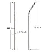 Reusable Pack of 5 Stainless Steel Straw with Cleaning Brush-Metal Straws Drinking Juice Glass Set Water/Juice Glass