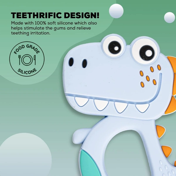 Silicone Dinosaur Teether for Baby (1 Pc / Mix Design & Color) BX4967