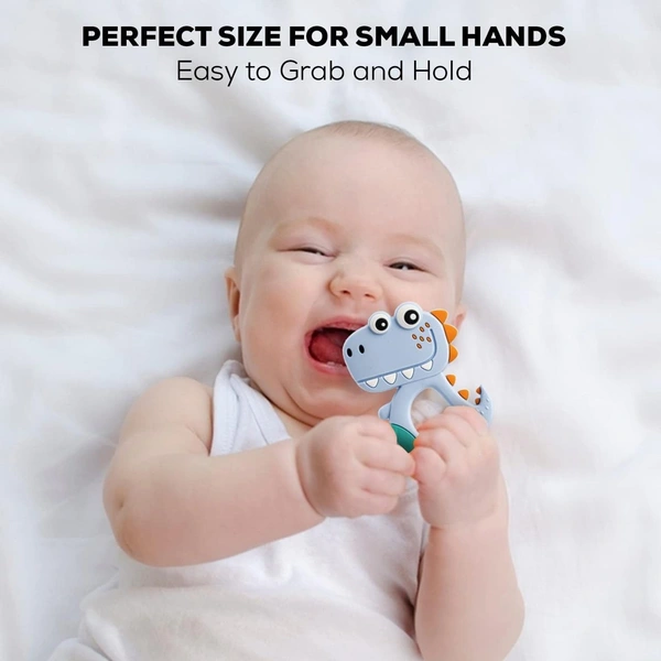 Silicone Dinosaur Teether for Baby (1 Pc / Mix Design & Color) BX4967