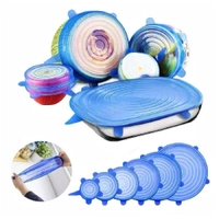 Silicone Stretch Lids Reusable Microwave Safe Flexible Covers (Set of 6) (Loose Pack) BX2154