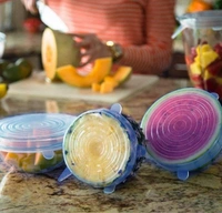 Silicone Stretch Lids Reusable Microwave Safe Flexible Covers (Set of 6) (Loose Pack) BX2154