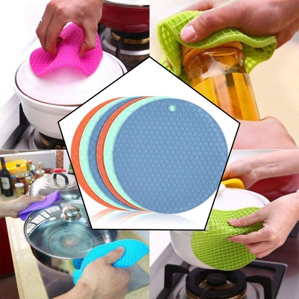 Silicone Trivet for Hot Dishes & Pots – Heat-Resistant Hot Pads (Pack of 2) BX4913