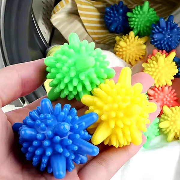 Soft Star Laundry Dryer Balls (4 Pcs, Multi-Color) – For Washing Machine BX18594