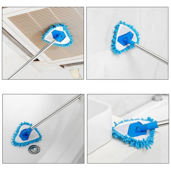 Stainless Steel Adjustable Triangle Mop – 360° Rotating Mop for Wet & Dry Floor Cleaning BzX6001