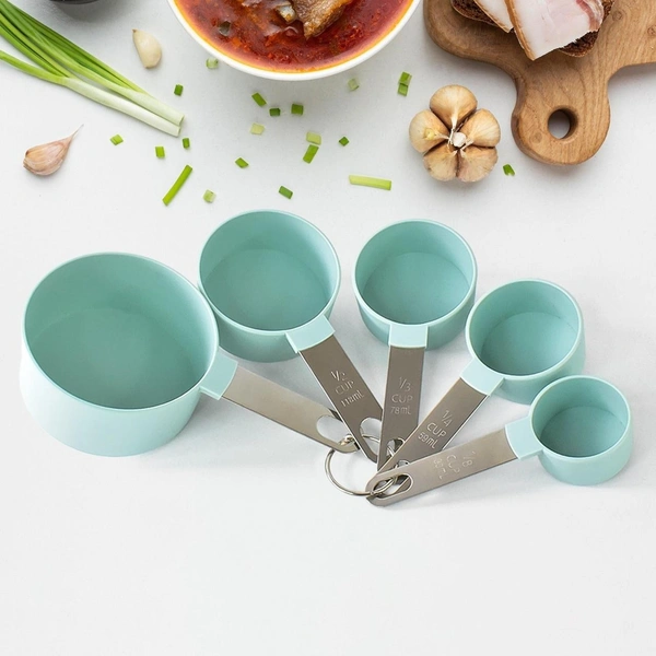 Stainless Steel & Plastic Measuring Cups (5-Piece Set) -BX12114