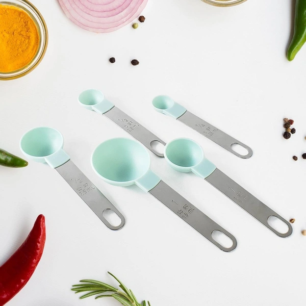 Stainless Steel & Plastic Measuring Spoons – Set of 5