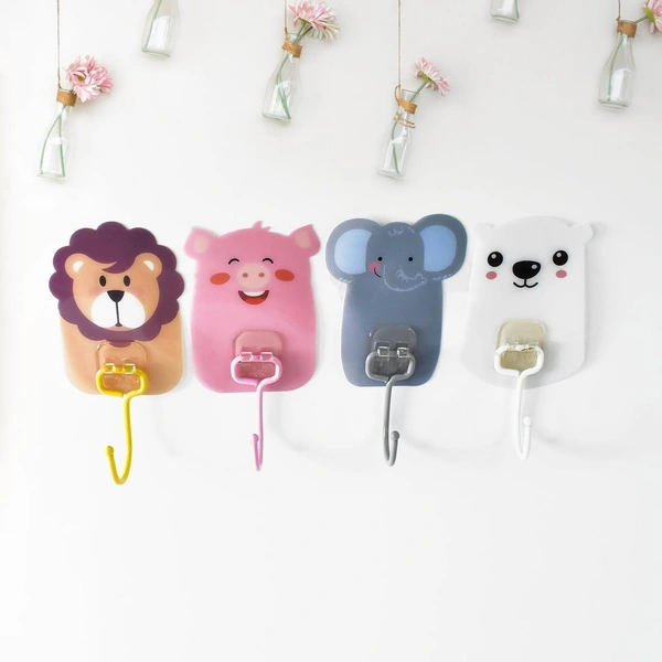 Wall-Mounted Cartoon Hooks – Self-Adhesive (10-Piece Set) BX18735