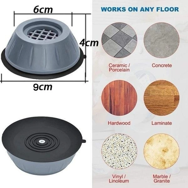 Washer & Dryer Anti-Vibration Pads (Set of 4) – Noise & Shock Absorber BX4657