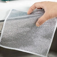 Double-Sided Multipurpose Microfiber Cloths, Stainless Steel Scrubber, Non-Scratch Wire cloth, (4 Pc / 20 x 20 Cm) BX5564