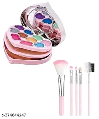 FITBYTE Combo of Pink makeup Brush Set of 5 and Mini Makeup kit (Pack of 2)