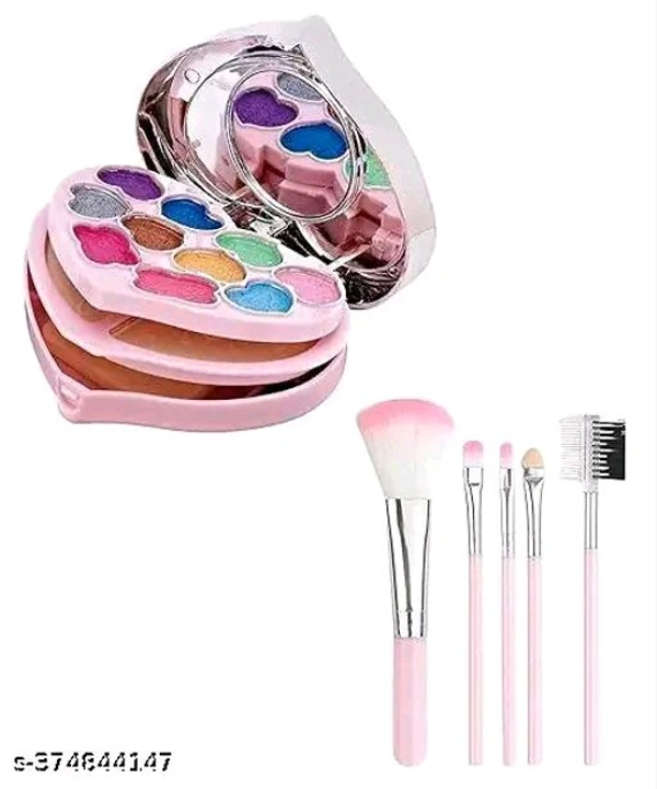 FITBYTE Combo of Pink makeup Brush Set of 5 and Mini Makeup kit (Pack of 2)