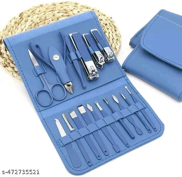 ETONEH ENTERPRISEStainless Steel Professional Manicure Set Nail Cutter For Women Nail Scissors Luxury Grooming Kit Manicure Pedicure Kit For Women Nail Acne Remover needle (MultiColor) (16 IN 1 Manicure Set)