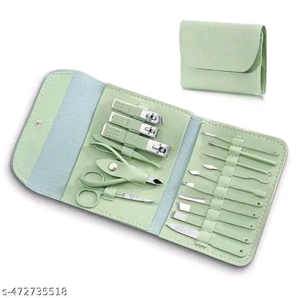 ETONEH ENTERPRISEStainless Steel Professional Manicure Set Nail Cutter For Women Nail Scissors Luxury Grooming Kit Manicure Pedicure Kit For Women Nail Acne Remover needle (MultiColor) (16 IN 1 Manicure Set)