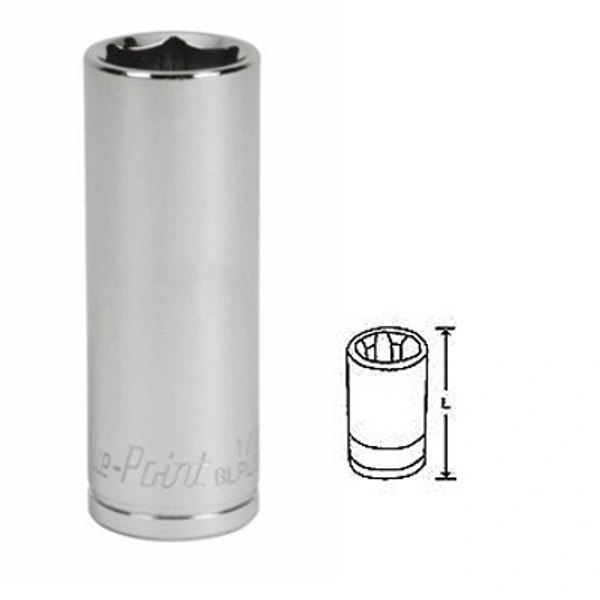 Blue Point 1/4" Long Socket, Inches, 6-Point