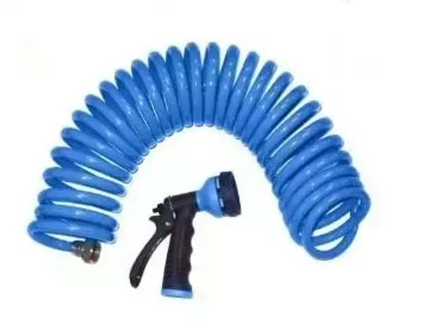 OTHER BRAND PU COIL SPRING HOSE WITH QRC AND FITTINGS 10MT-BL