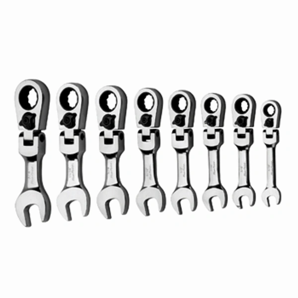 Blue Point Ratcheting Wrench Set, Short Flex Head, 8pcs