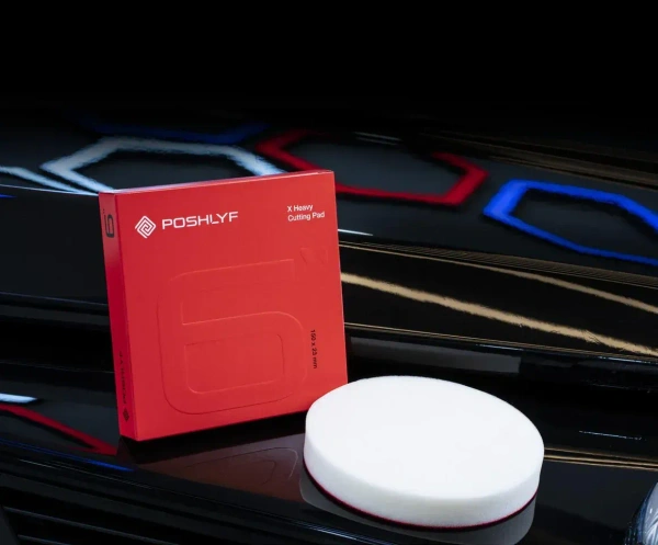 Menzerna Poshlyf Hard White Foam Cutting Pad 6" (150 mm) Red Velcro - 