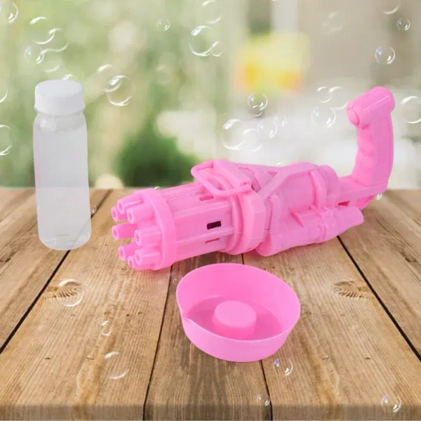 8-Hole Battery Operated Bubbles Gun Toys For Boys And Girls