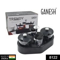 Ganesh Rendy Condiment Set For Kitchen Transparent Jar For Easy To Access Spice 1 Piece Spice Set (Plastic)